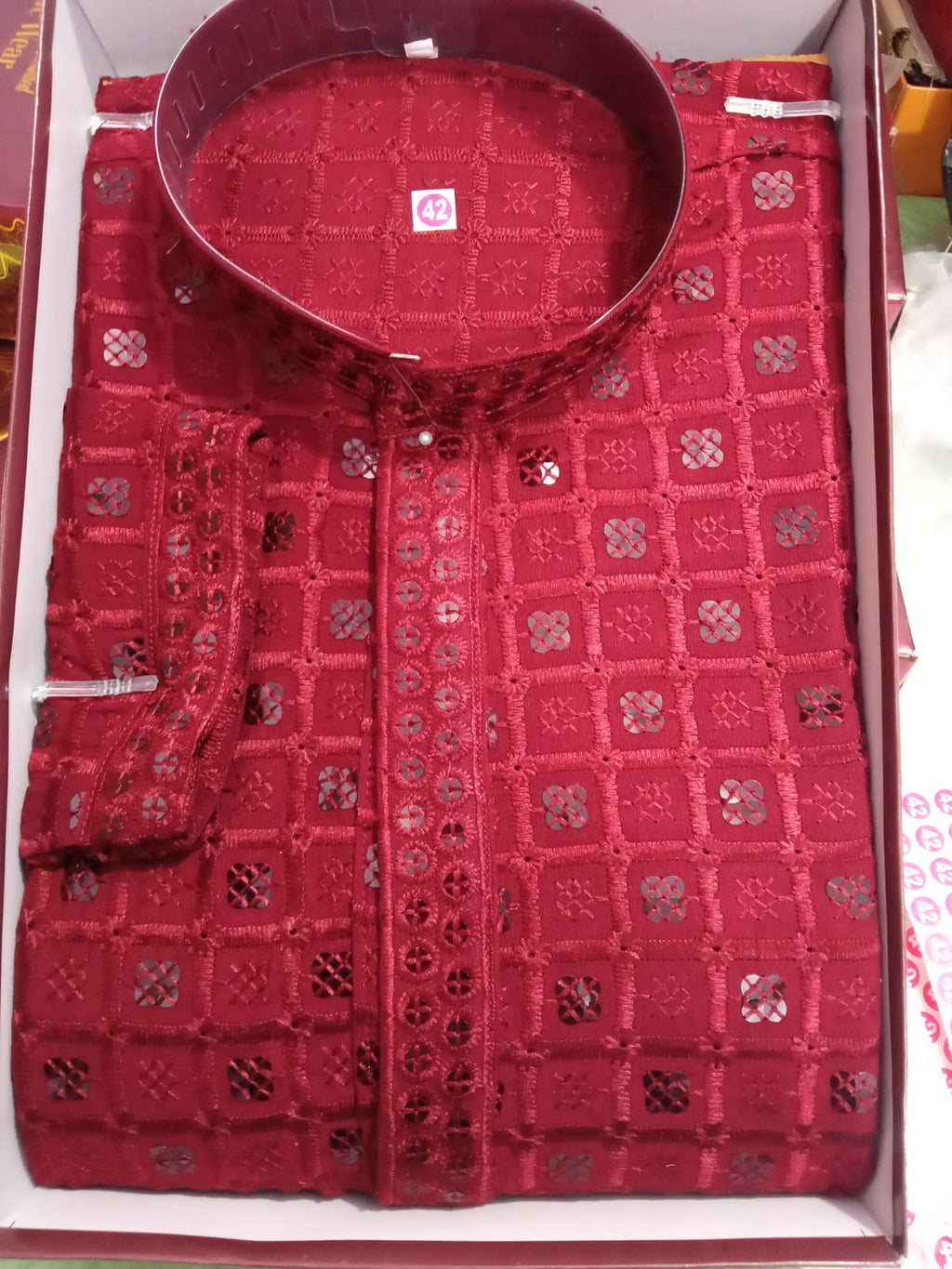 Men’s Red Kurta – Premium Cotton | Festive & Wedding Wear
