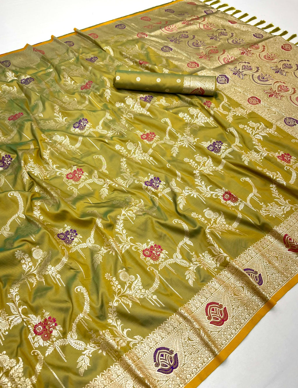 leaf Green Saree