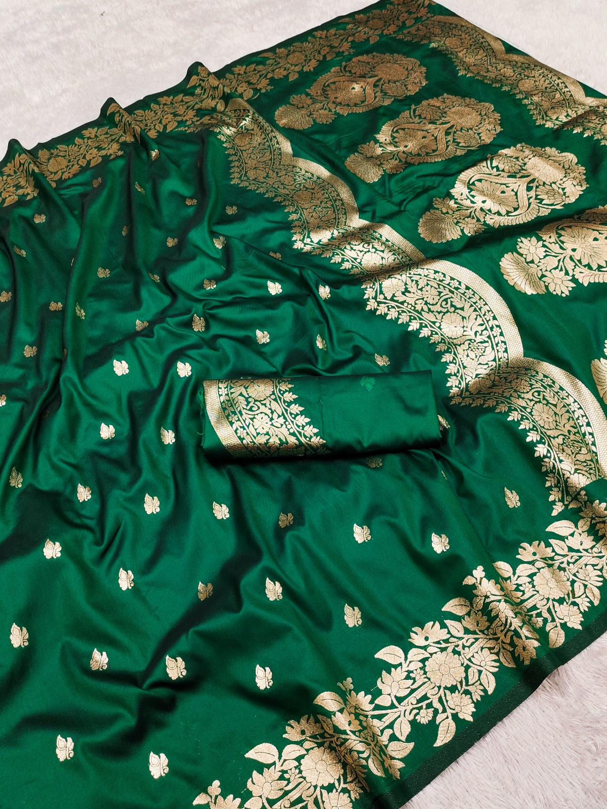 Banarasi Silk Saree open border pure doulton with blouse piece