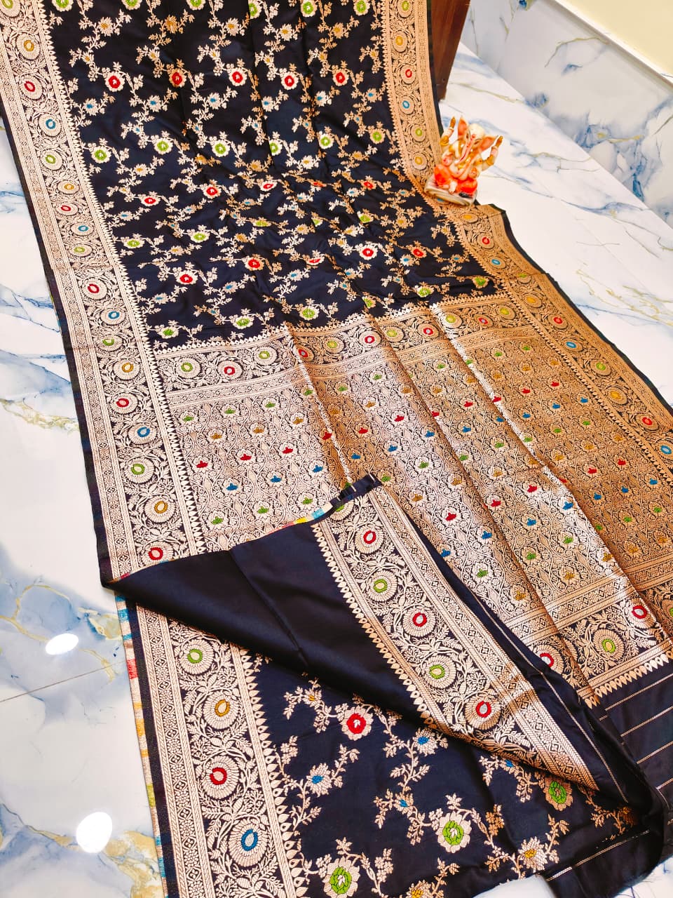 Minakari Jal Kathan Silk Saree with blouse piece (Diwali Special)