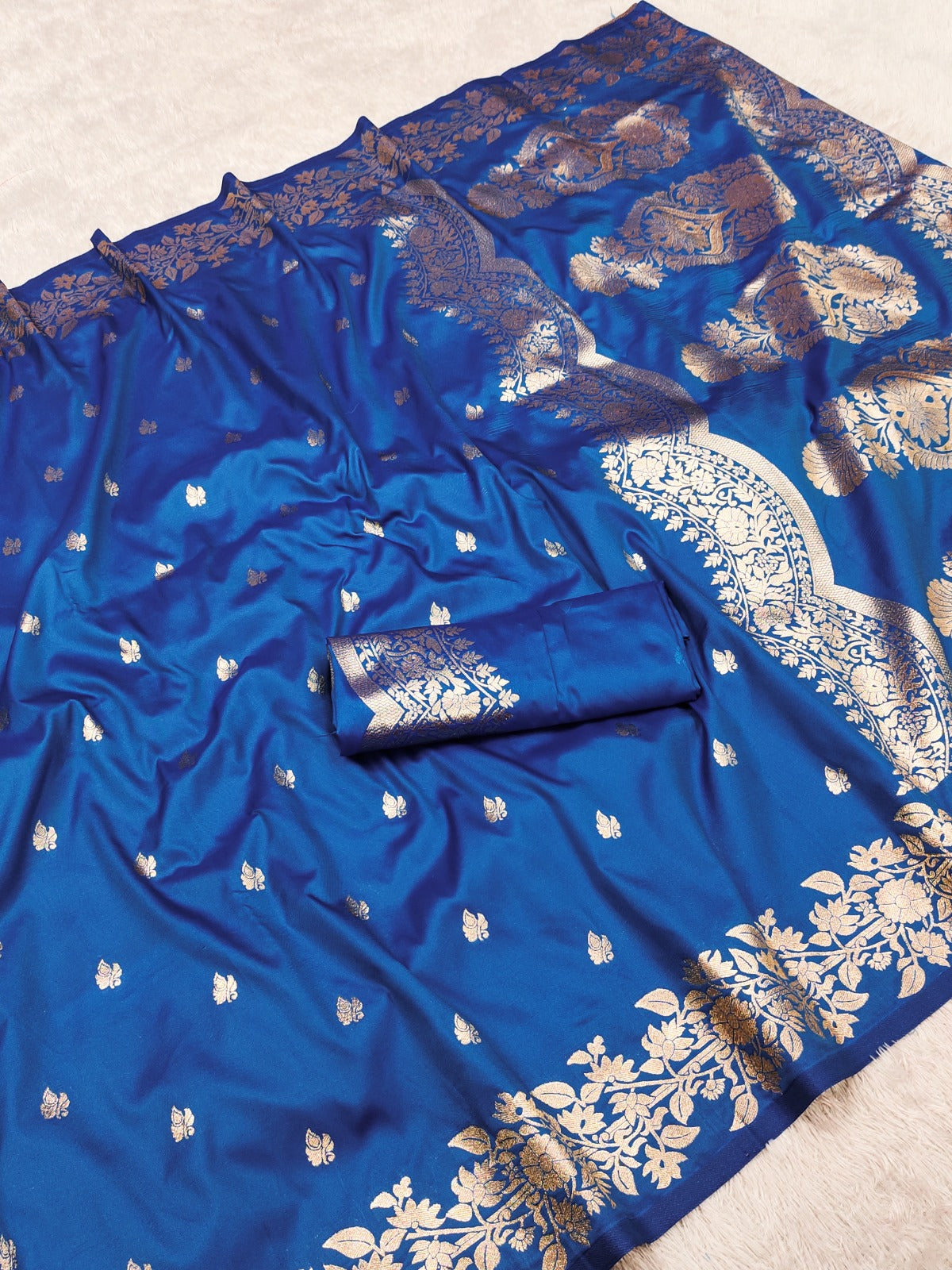 Banarasi Silk Saree open border pure doulton with blouse piece