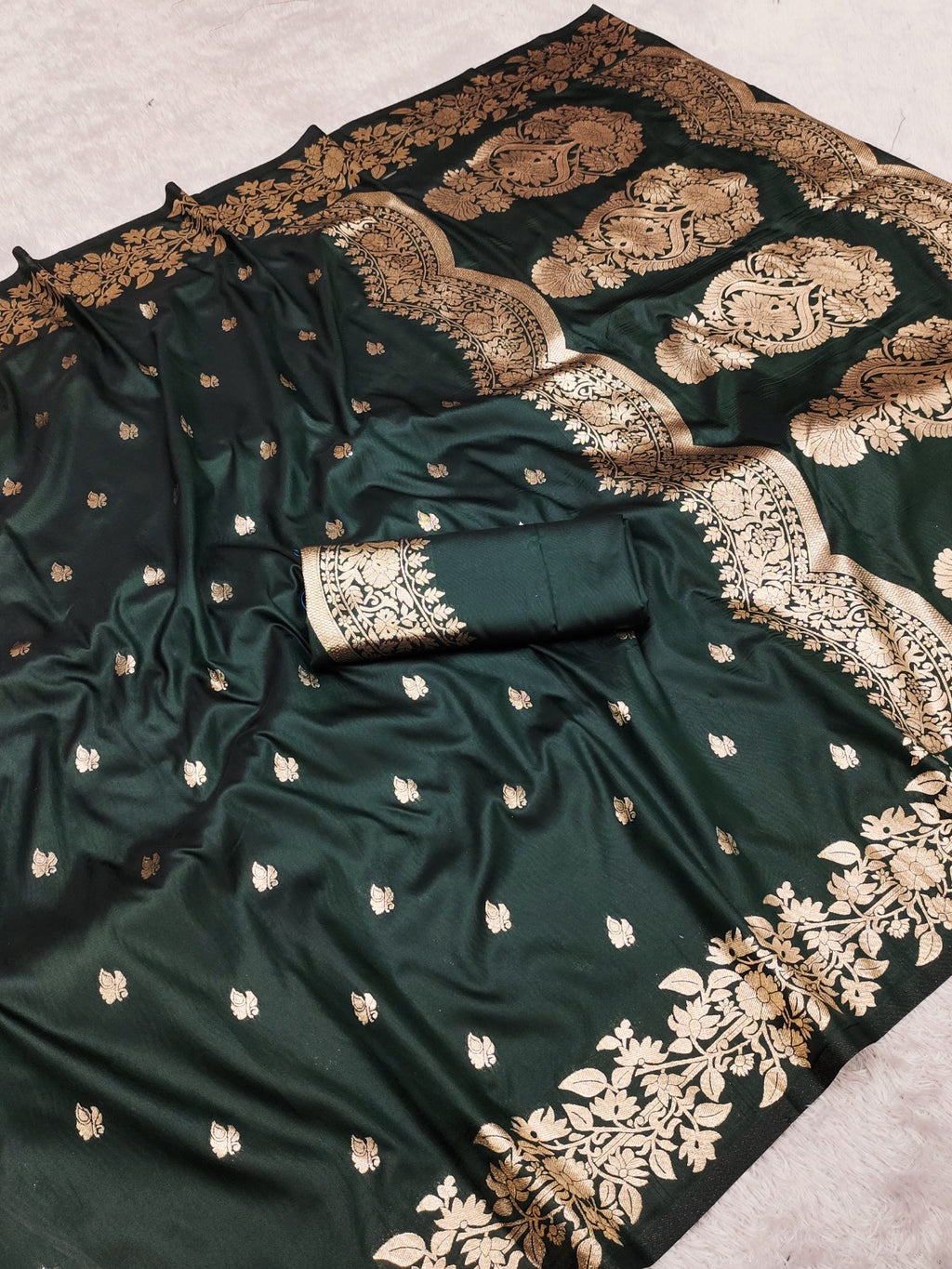 Banarasi Silk Saree open border pure doulton with blouse piece
