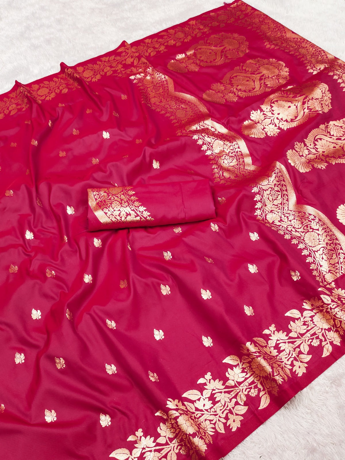 Banarasi Silk Saree open border pure doulton with blouse piece