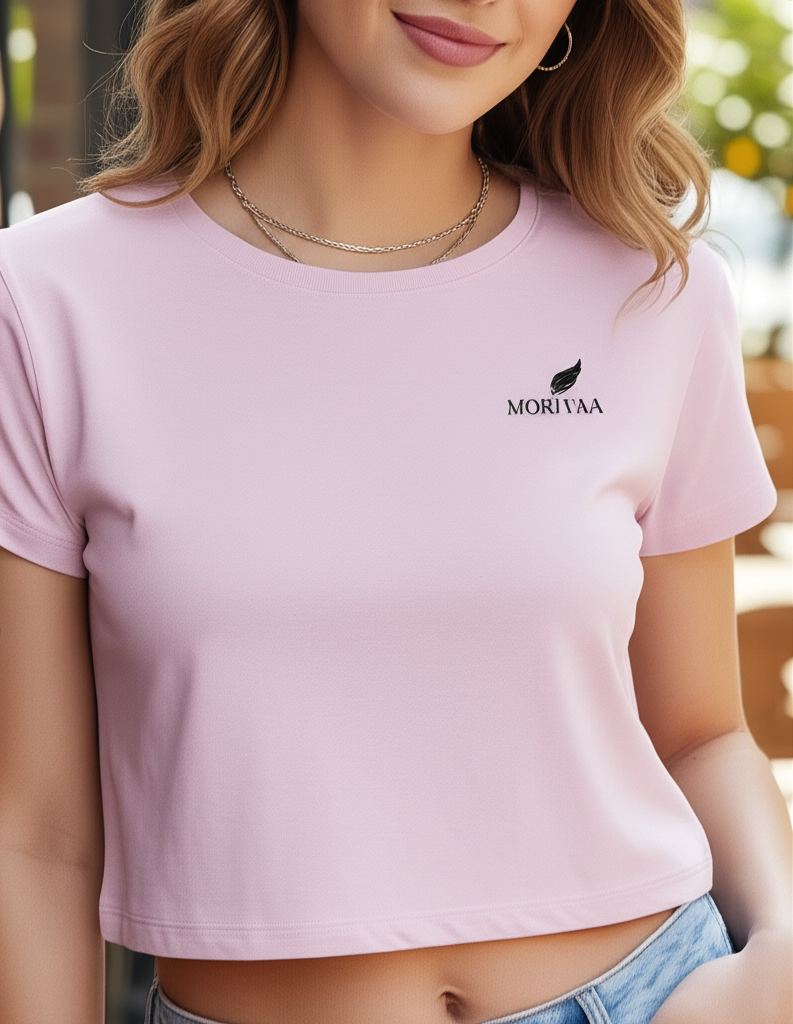 Morivaa “Surf California” Baby Tee – Pastel Pink